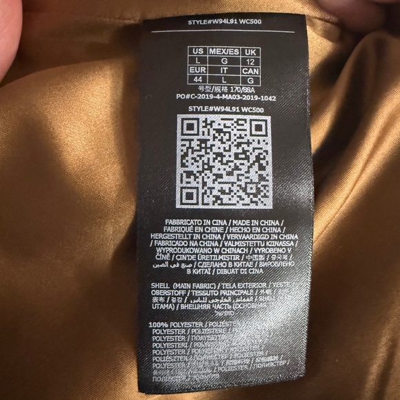 Guess Teddy Coat Brown Long Faux Sherling Double Breasted Size Large - Picture 7 of 8